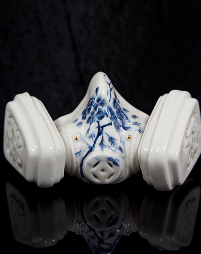 Scotty So, China Mask/ Incense Holder, Peony, No. 2